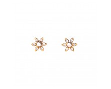 ZIRCON FLOWERS - SOLID GOLD 14K EARRINGS