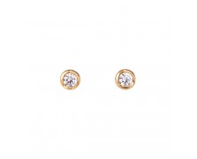 ZIRCON CIRCLE EARRINGS SOLID GOLD 14K