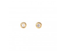 ZIRCON CIRCLE EARRINGS - SOLID GOLD 14K