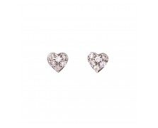 14K WHITE GOLD HEARTS EARRINGS