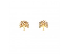 ZIRCON TREE EARRINGS - SOLID GOLD 14K