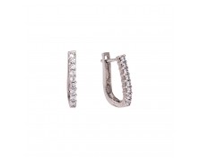 HOOP ZIRCON EARRINGS - WHITE GOLD 14K