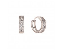 HOOP ZIRCON EARRINGS - WHITE GOLD 14K