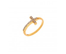 SILVER  RING 925 WITH CROSS AND WHITE ZIRCON