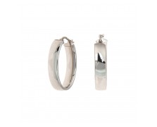 SILVER HOOP EARRINGS 925 OVAL SHAPE