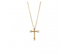 WOMEN'S CROSS NECKLACE WITH PEARLS 925