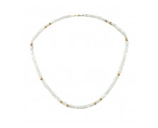 MOTHER OF PEARL AND HEMATITE STONE NECKLACE 