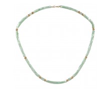 GREEN MOTHER OF PEARL AND HEMATITE STONE NECKLACE