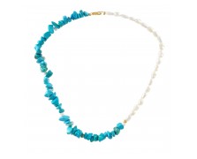 WOMEN'S PEARL AND TIRQUOISE NECKLACE 925