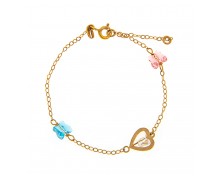 GIRL'S BRACELET K14 WITH CORORFUL BUTTERFLIES