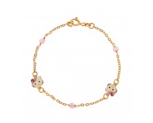 GIRL'S BRACELET K14 WITH PINK CATS