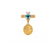 GOLD AMULET 9K FOR BOY WITH RELIGIOUS ICON