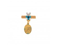 GOLD AMULET K9 FOR BOY WITH RELIGIOUS ICON