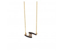 GOLD PLATED 925 NECKLACE WITH ZIRGONIA EVIL EYE
