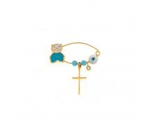AMULET FOR BOYS WITH BLUE ENAMEL AND AN EVIL EYE