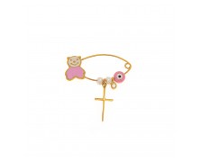 AMULET FOR GIRLS WITH PINK ENAMEL AND AN EVIL EYE