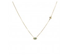 EVIL EYE WITH CROSS 925 NECKLACE