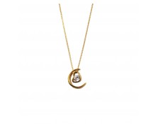 CRESCENT MOON 925 NECKLACE WITH HEART