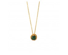 GOLD PLATED NECKLACE 925 WITH GREEN ZIRCON 