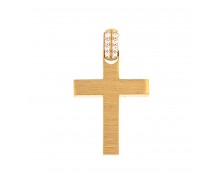 GOLD CROSS K14 WITH WHITE ZIRCONS