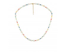 PEARL NECKLACE WITH COLORFUL BEADS - SILVER 925