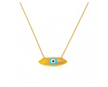 SILVER NECKLACE EVIL EYE 925 WITH BLUE ENAMEL