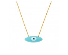 SILVER NECKLACE EVIL EYE 925 WITH BLUE ENAMEL