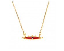 SILVER NECKLACE EVIL EYE 925 WITH RED ENAMEL