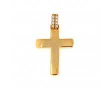 GOLD CROSS K14 WITH WHITE ZIRCONS