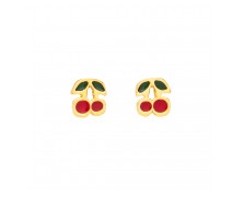 GIRLS CHERRY EARRINGS - SILVER 925