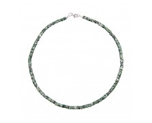 COLLAR WITH GREEN SEMI-PRECIOUS STONES AND HEMATITE