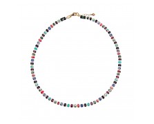 NECKLACE WITH MULTICOLOURED SEMI-PRECIOUS STONES AND HEMATITE