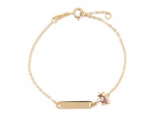 CHILDREN'S GOLD Κ14 GOLD BRACELET WITH UNICORN