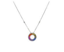 WOMEN'S COLORFUL NECKLACE 925 WITH ZIRCONIA