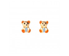 GIRLS ORANGE BEARS SOLID GOLD 14K