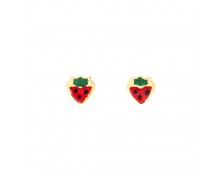 GIRLS STRAWBERRY EARRINGS SOLID GOLD 14K