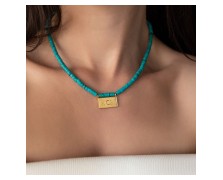 ΧΕΙΡΟΠΟΙΗΤΟ ΚΟΛΙΕ BOHO CHIC NECKLACE GREEN & GOLD